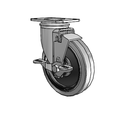 5" Performa Rubber 2 Series Swivel Caster - 2.05256.445 COND BRK1 - Colson