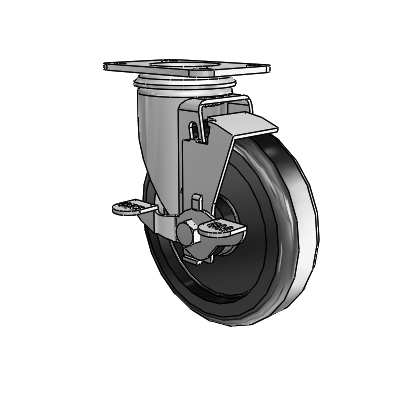 5" Polyolefin 2 Series Swivel Caster - 2.05256.55 BRK1