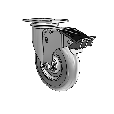 5" Performa Rubber 2 Series Swivel Caster - 2.05256.561 BRK5 - Colson