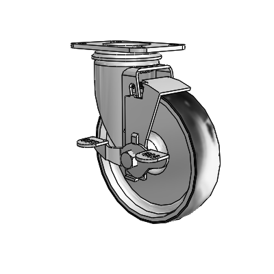 5" Rubber 2 Series Swivel Caster - 2.05256.613 H BRK1 - Colson