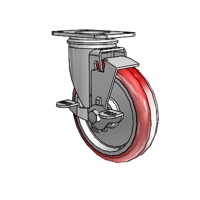 5" Polyurethane 2 Series Swivel Caster - 2.05256.91 BRK1 - Colson
