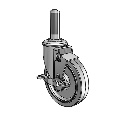 5" Performa Rubber 2 Series Swivel Caster - 2.05267.441 BRK1 MTG41 - Colson