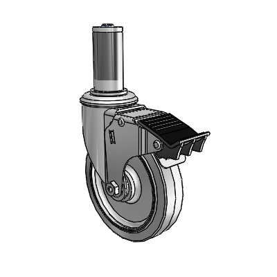 5" Performa Rubber 2 Series Swivel Caster - 2.05267.441 BRK5 MTG44 - Colson