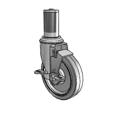 5" Performa Rubber 2 Series Swivel Caster - 2.05267.445 BRK1 MTG46 - Colson