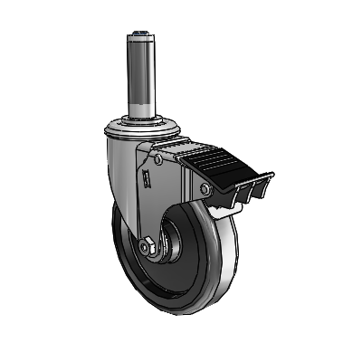 5" Polyolefin 2 Series Swivel Caster - 2.05267.53 BRK5 MTG41 - Colson