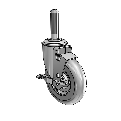5" Performa Rubber 2 Series Swivel Caster - 2.05267.565 BRK1 MTG40 - Colson