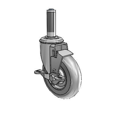 5" Performa Rubber 2 Series Swivel Caster - 2.05267.565 BRK1 MTG41 - Colson