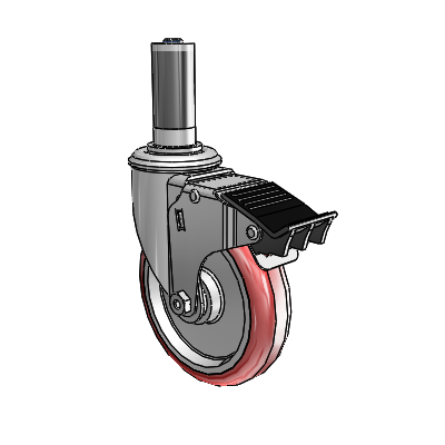 5" Polyurethane 2 Series Swivel Caster - 2.05267.91 BRK5 MTG43 - Colson
