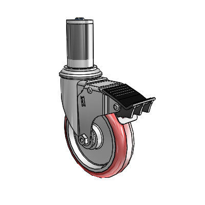 5" Polyurethane 2 Series Swivel Caster - 2.05267.91 BRK5 MTG46 - Colson