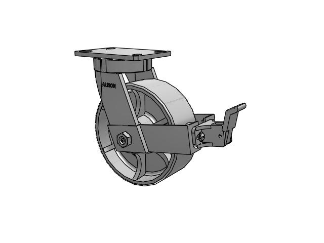 8"x 3" Cast Iron Swivel w/ Face Brake Albion Empire 370 Series Caster  - 370CA08501SFBB - Albion