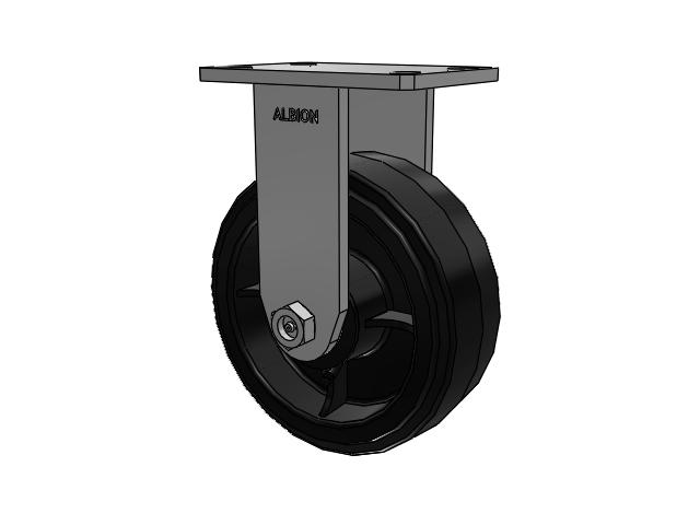 8" x 3" Rigid Albion Empire 370 Series Caster w/ Moldon Rubber Wheel - 370MR08501R - Albion