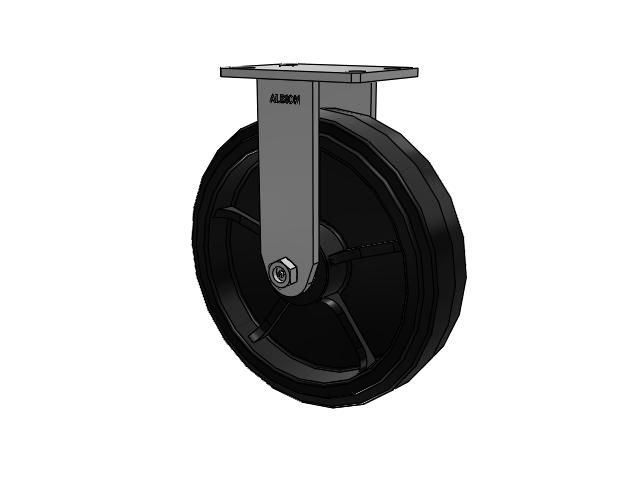 12" x 3" Rigid Albion Empire 370 Series Caster w/ Moldon Rubber Wheel - 370MR12501R - Albion