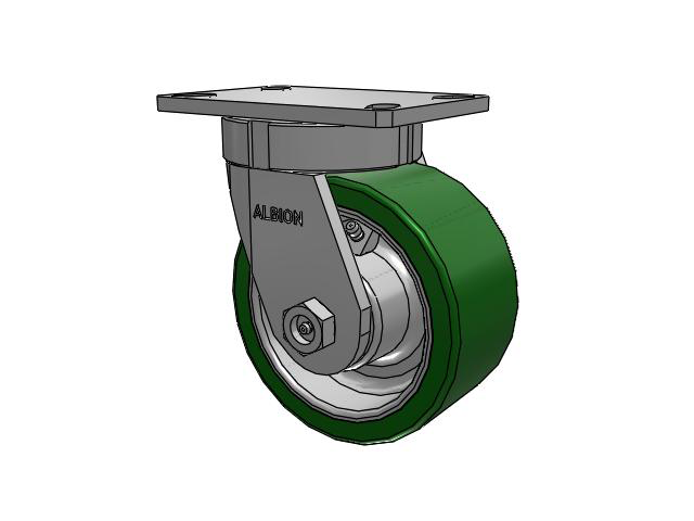 6"x 3" Swivel Albion Empire 370 Series Caster w/PE Polyurethane (cast iron core) Wheel - 370PE06501S - Albion