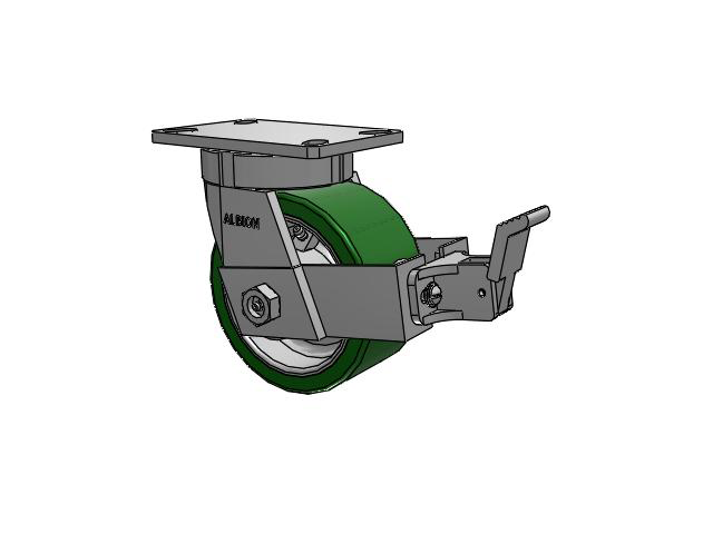 6"x 3" Swivel Albion Empire 370 Series Caster w/ Phenolic (PE) Wheel and Face Brake (FBB)  - 370PE06501SFBB - Albion