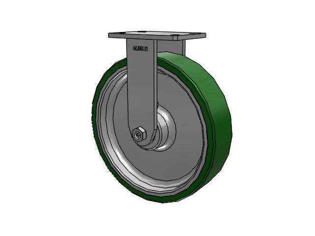 12"x 3"  Albion Empire 370 Series Caster  w/ Polyurethane (Cast Iron Core) Wheel- 370PE12501R - Albion