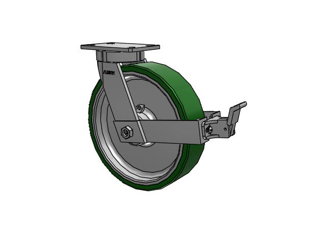 12"x 3" Swivel Albion Empire 370 Series Caster w/ PE -Polyurethane Wheel and Face Brake (FBB)-  370PE12501SFBB - Albion