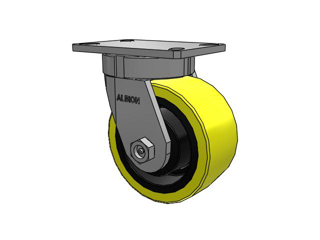 6"x 3" Swivel Albion Empire 370 Series Caster w/ Ergonomic Polyurethane Wheel - 370PF06528S - Albion