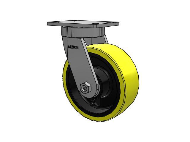 8" x 3" Swivel Albion Empire 370 Series Caster w/ Ergonomic Polyurethane Wheel - 370PF08528S - Albion