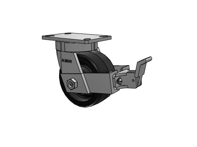6" x 3" Swivel Albion Empire 370 Series Caster w/Phenolic (TM) Wheel and Face Brake (FBB) - 370TM06501SFBB - Albion