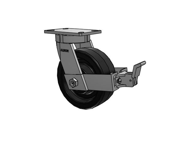 8" x 3" Swivel w/ Face Brake  Albion Empire 370 Series Caster  - 370TM08501SFBB - Albion