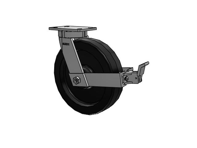12"x 3" Swivel Albion Empire 370 Series Caster w/Phenolic (TM) Wheel and Face Brake (FBB) - 370TM12501SFBB - Albion
