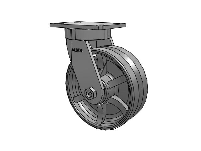8"x 3"  Cast Iron Swivel V-Groove Albion Empire 370 Series Caster  - 370VG08501S - Albion