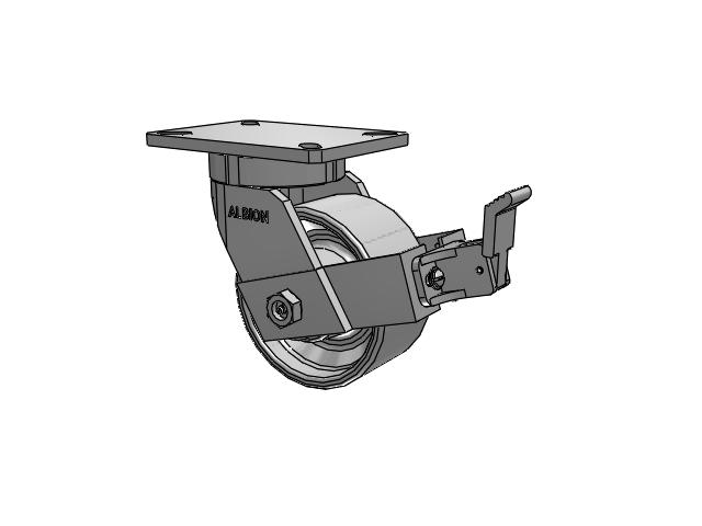 6"x 3" Cast Iron (CA) Swivel Albion Empire 470 Series Caster w/ Face Brake (FBB) - 470CA06501SFBB - Albion