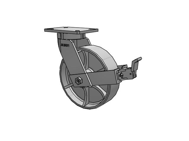10" x 3" Cast Iron (CA) Swivel Albion Empire 470 Series Caster w/ Face Brake (FBB)- 470CA10501SFBB - Albion