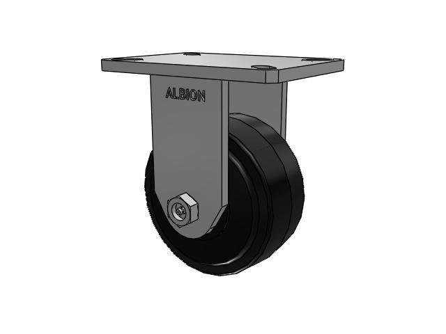 6"x 3" Moldon Rubber (MR) Wheel Rigid Albion Empire 470 Series Caster  - 470MR06501R - Albion