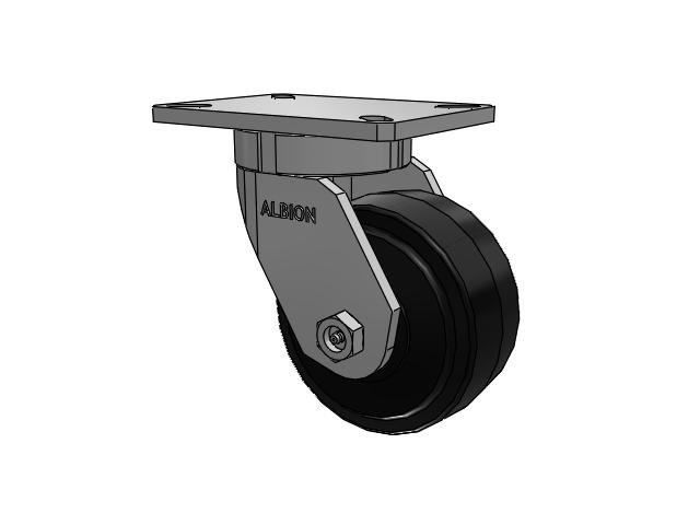 6"x 3" Moldon Rubber (MR) Wheel Swivel Albion Empire 470 Series Caster  - 470MR06501S - Albion