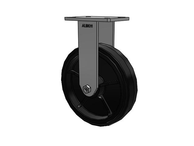12" x 3" Moldon Rubber (MR) Wheel Rigid Albion Empire 470 Series Caster  - 470MR12501R - Albion