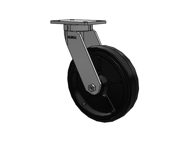 12" x 3" Moldon Rubber (MR) Wheel Swivel Albion Empire 470 Series Caster  - 470MR12501S - Albion
