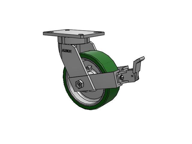 8" x 3" Polyurethane (PE) Wheel SwivelAlbion Empire 470 Series Caster w/ Face Brake (FBB) - 470PE08501SFBB - Albion