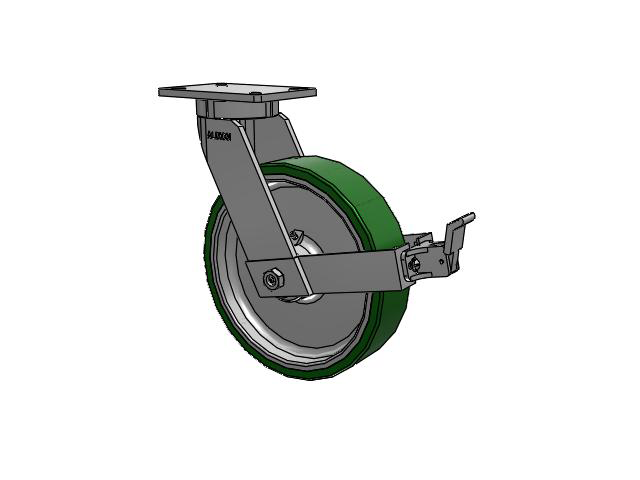 12" x 3" Polyurethane (PE) Wheel Swivel Albion Empire 470 Series Caster w/ Face Brake (FBB) - 470PE12501SFBB - Albion