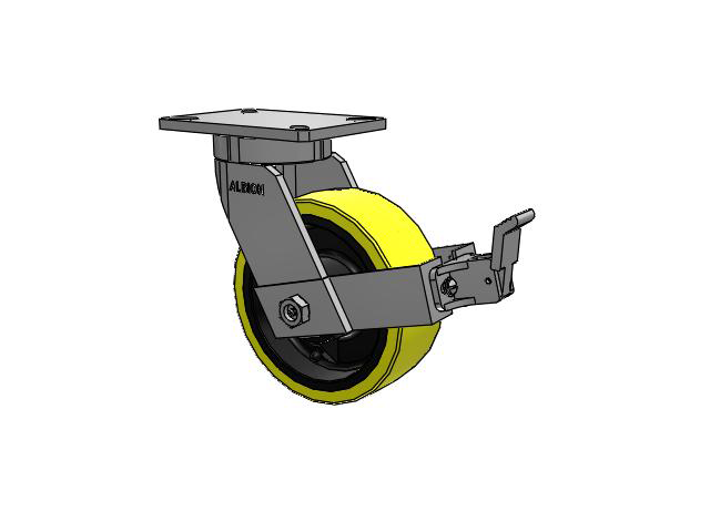 8"x 3" Polyurethane Wheel Swivel Albion Empire 470 Series Caster w/ Face Brake (FBB)  - 470PF08528SFBB - Albion