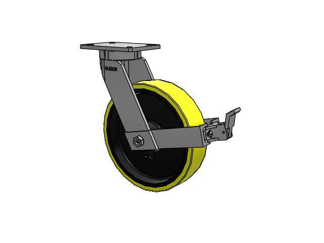 12" x 3" Polyurethane (PF) Wheel Swivel Albion Empire 470 Series Caster w/ Face Brake (FBB)  - 470PF12528SFBB - Albion