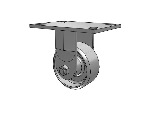 4" x 2" Rigid Caster with Cast Iron Wheel, Albion 62 Series - 62CA04201R - Albion