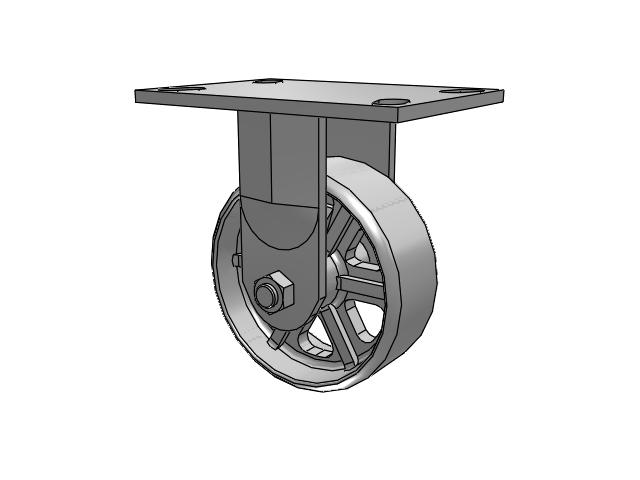 5" x 2" Rigid Caster with Cast Iron Wheel, Albion 62 Series - 62CA05201R