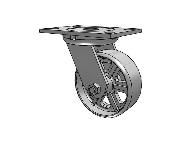 5"x 2" Swivel Caster with Cast Iron Wheel, Albion 62 Series - 62CA05201S - Albion