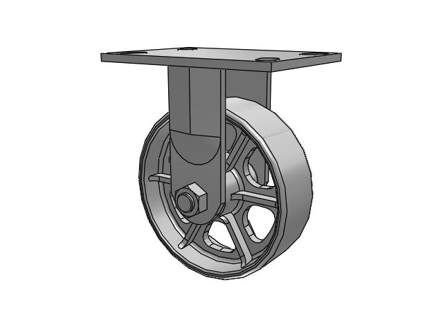 6"x 2" Rigid Caster with Cast Iron Wheel, Albion 62 Series - 62CA06201R - Albion
