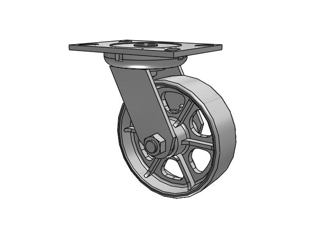 6" x 2" Swivel Caster with Cast Iron Wheel, Albion 62 Series - 62CA06201S