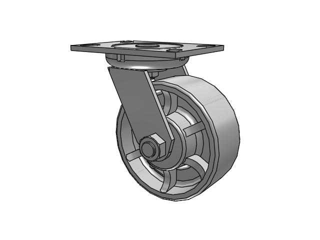 6" x 2-1/2" Swivel Caster with Cast Iron Wheel, Albion 62 Series - 62CA06407S