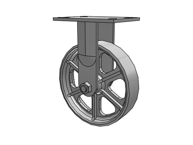 8 x 2" Rigid Caster with Cast Iron Wheel, Albion 6x2 Series - 62CA08201R - Albion