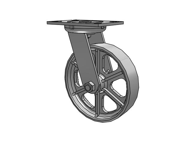 8"x 2" Swivel Caster with Cast Iron Wheel, Albion 62 Series - 62CA08201S - Albion