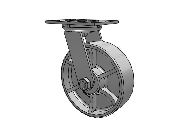 8" x 2-1/2" Swivel Caster with Cast Iron Wheel, Albion 62 Series - 62CA08407S - Albion