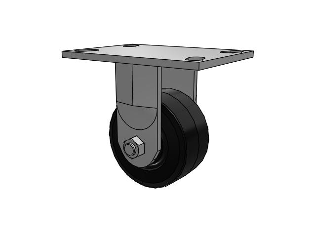 4"x 2" Rigid Caster with Moldon Rubber on Cast Iron Wheel, Albion 62 Series - 62MR04201R - Albion