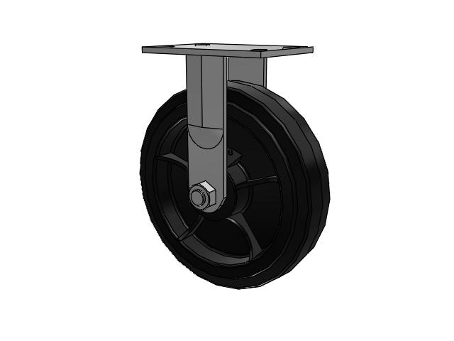 10"x 2-1/2" Rigid Caster with Moldon Rubber Wheel, Albion 62 Series - 62MR10407R - Albion
