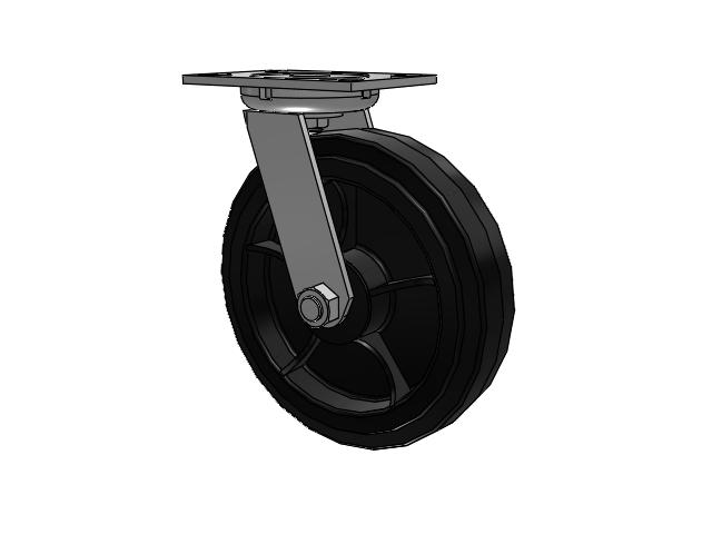 10"x 2-1/2" Swivel Caster with Moldon Rubber Wheel, Albion 62 Series - 62MR10407S - Albion