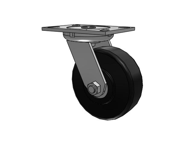 6"x 2" Swivel Caster with High Impact Polymer Wheel, Albion 62 Series -62NX06201S - Albion