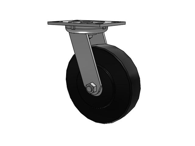 8"x 2" Swivel Caster with High Impact Polymer Wheel, Albion 62 Series - 62NX08201S - Albion